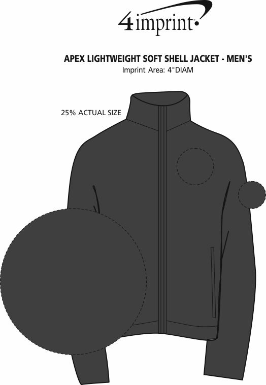 Imprint Area of Apex Lightweight Soft Shell Jacket - Men's