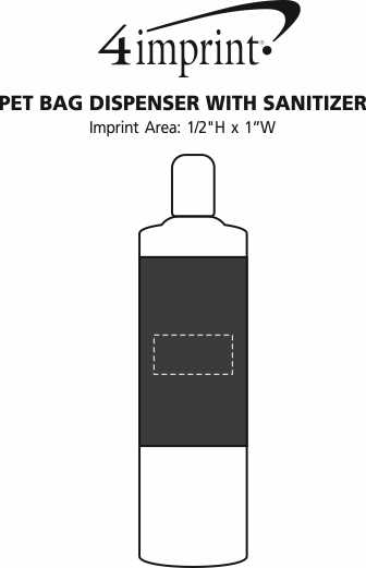 Imprint Area of Pet Bag Dispenser with Sanitizer