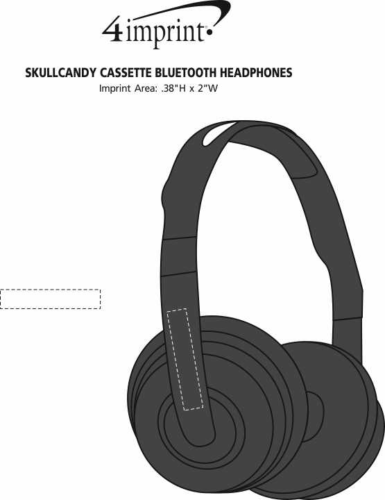 Imprint Area of Skullcandy Cassette Bluetooth Headphones
