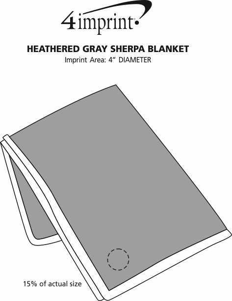 Imprint Area of Heathered Gray Sherpa Blanket