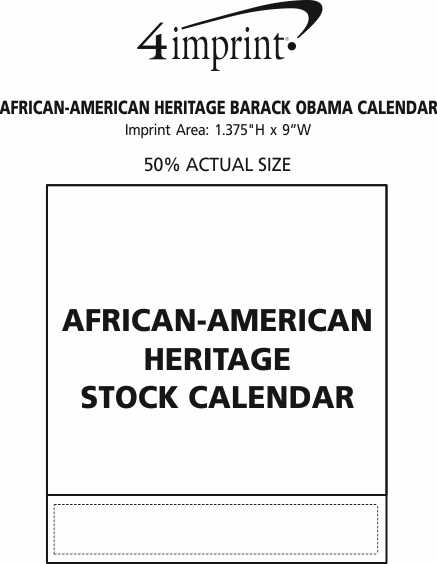 Imprint Area of African-American Heritage Barack Obama Calendar