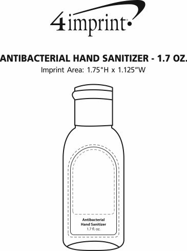 Imprint Area of Antibacterial Hand Sanitizer - 1.7 oz.