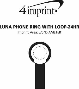 Imprint Area of Luna Phone Ring with Loop - 24 hr