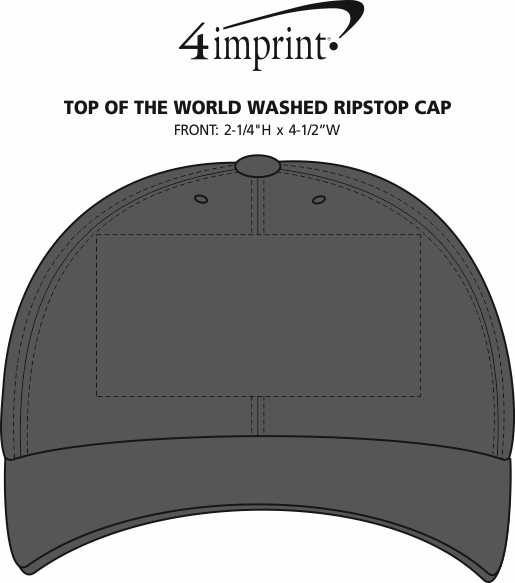 Imprint Area of Top of the World Washed Ripstop Cap