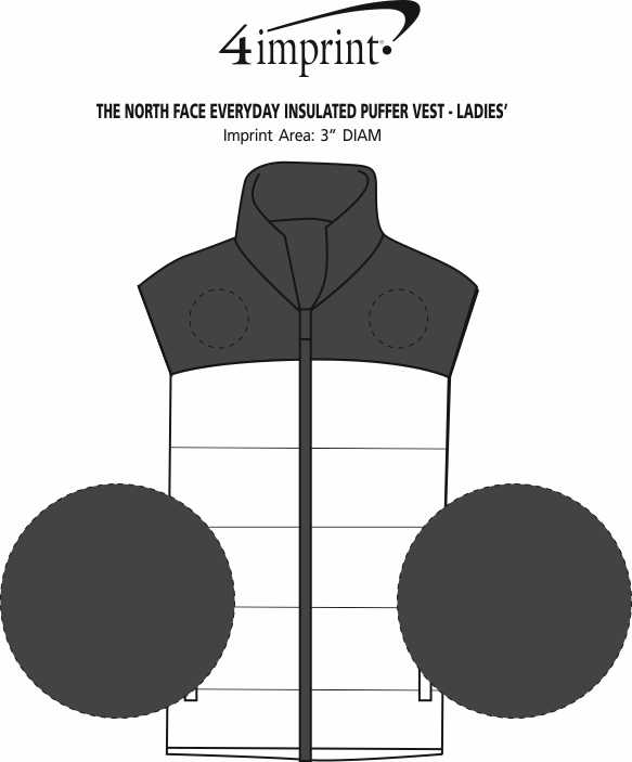 Imprint Area of The North Face Everyday Insulated Puffer Vest - Ladies'