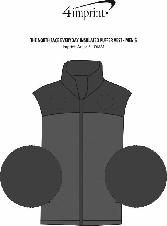 Imprint Area of The North Face Everyday Insulated Puffer Vest - Men's