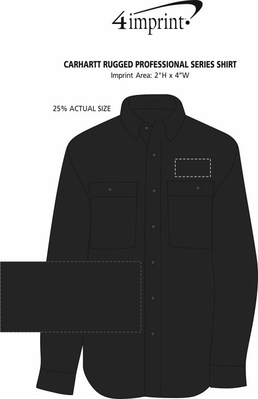 Imprint Area of Carhartt Rugged Professional Series Shirt