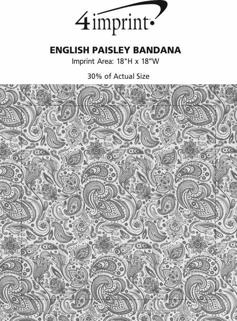 Imprint Area of English Paisley Bandana - 22" x 22"