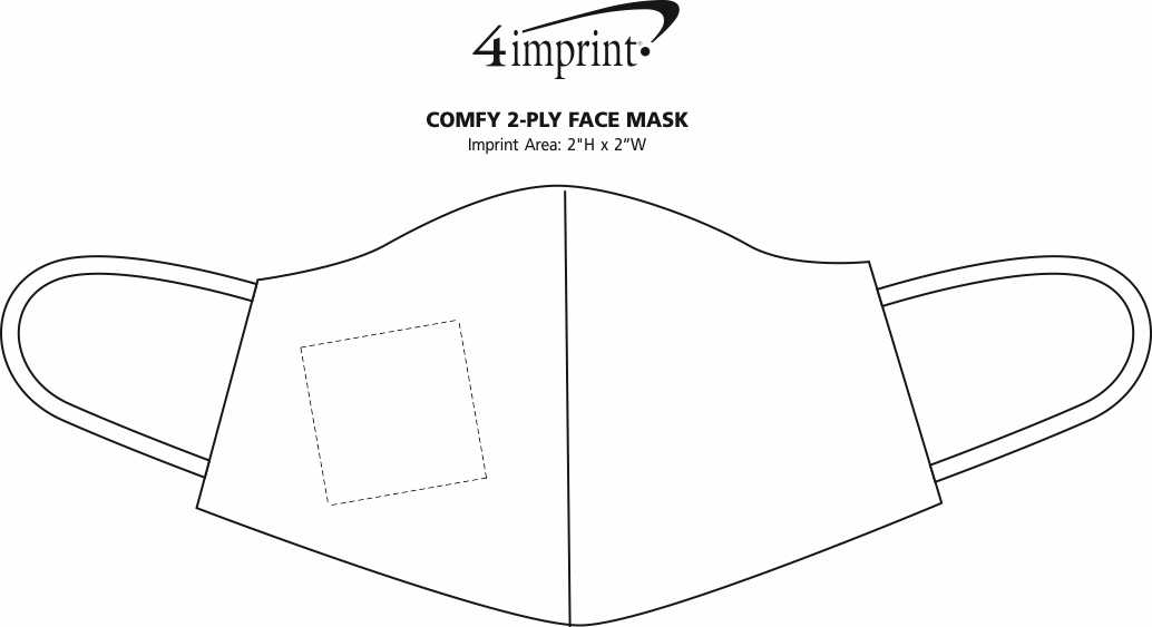 Imprint Area of Comfy 2-Ply Face Mask