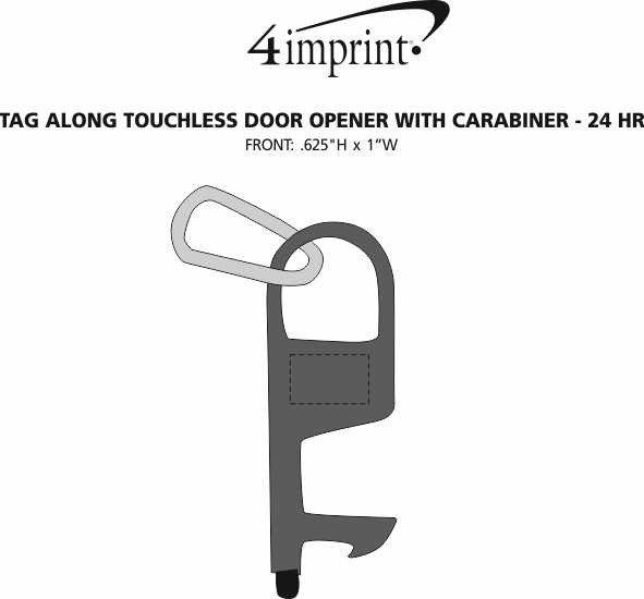Imprint Area of Tag Along Touchless Door Opener with Carabiner - 24 hr