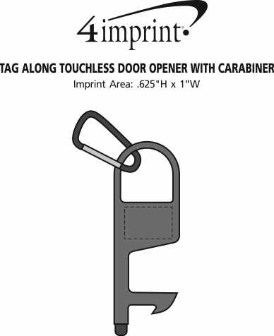 Imprint Area of Tag Along Touchless Door Opener with Carabiner