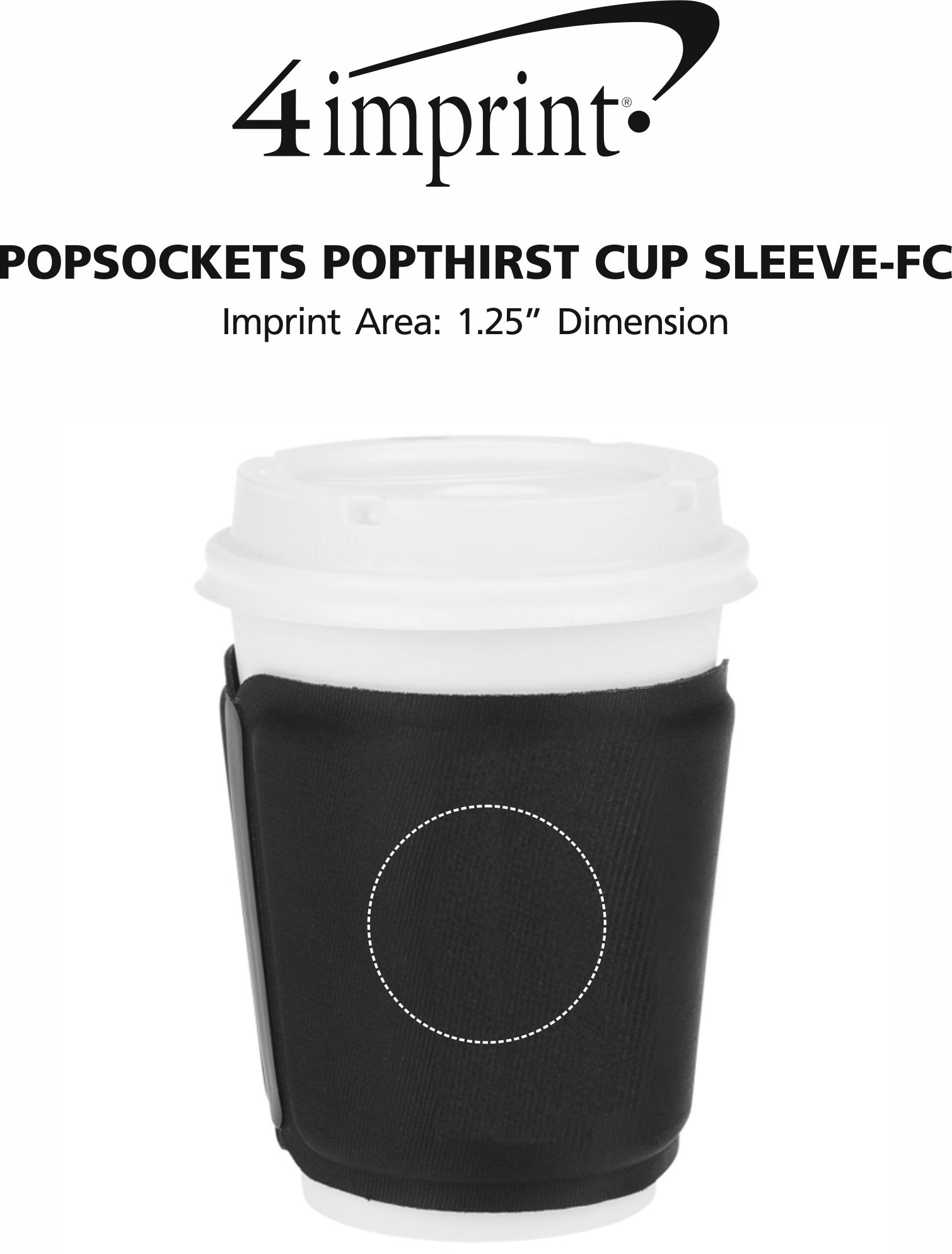Imprint Area of PopSockets PopThirst Cup Sleeve - Full Color