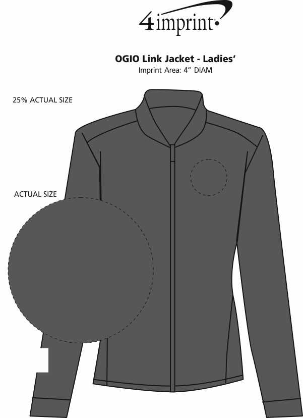 Imprint Area of OGIO Link Jacket - Ladies'