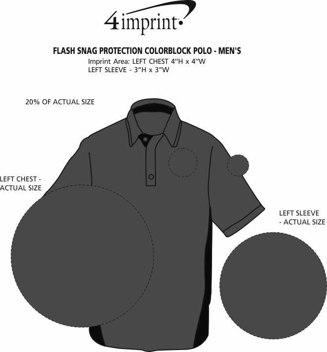 Imprint Area of Flash Snag Protection Colorblock Polo - Men's