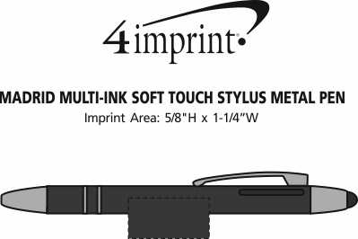 Imprint Area of Madrid Multi-Ink Soft Touch Stylus Metal Pen