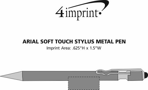 Imprint Area of Arial Soft Touch Stylus Metal Pen