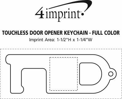 Imprint Area of Touchless Door Opener Keychain - Full Color
