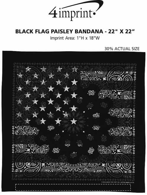 Black Flag Paisley Bandana 22 X 22 159077