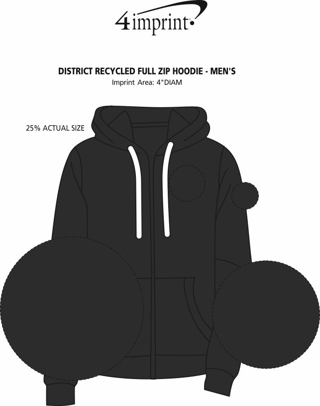 Imprint Area of District Recycled Full-Zip Hoodie - Men's