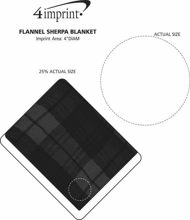 Imprint Area of Flannel Sherpa Blanket