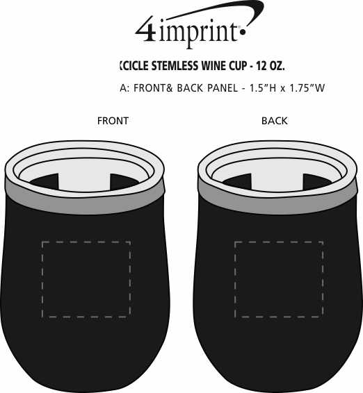 Imprint Area of Corkcicle Stemless Wine Cup - 12 oz.