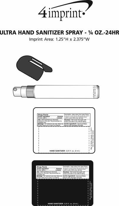 Imprint Area of Ultra Hand Sanitizer Spray - 1/4 oz. - 24 hr