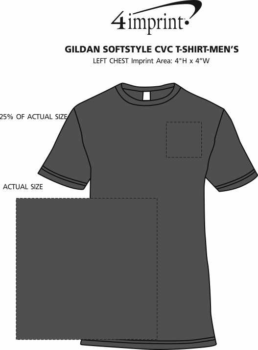 Imprint Area of Gildan Softstyle CVC T-Shirt - Men's