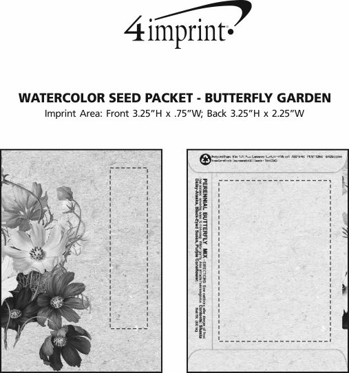 Imprint Area of Watercolor Seed Packet - Butterfly Garden