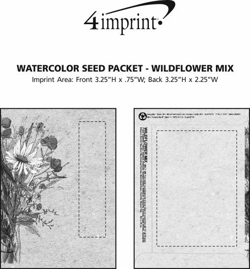Imprint Area of Watercolor Seed Packet - Wildflower Mix