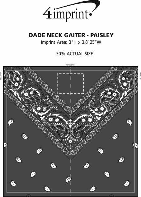 Imprint Area of Dade Neck Gaiter - Paisley