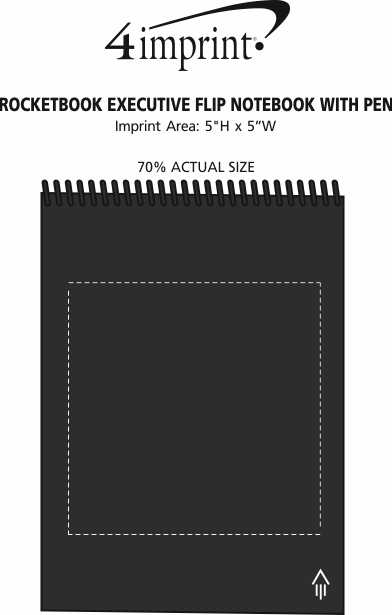 Imprint Area of Rocketbook Executive Flip Notebook with Pen