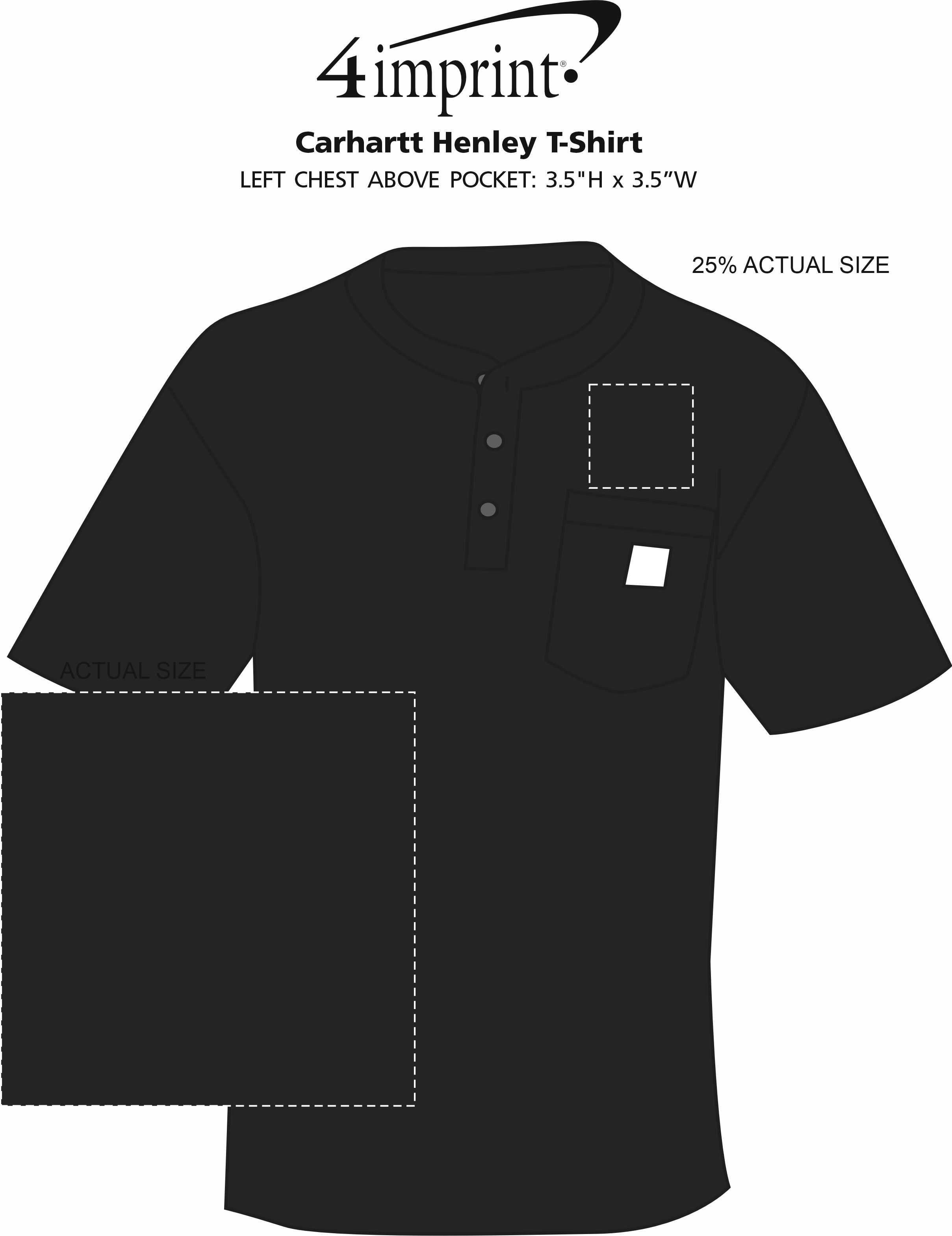 Imprint Area of Carhartt Henley T-Shirt - Screen