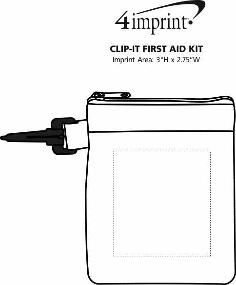 Imprint Area of Clip-It First Aid Kit