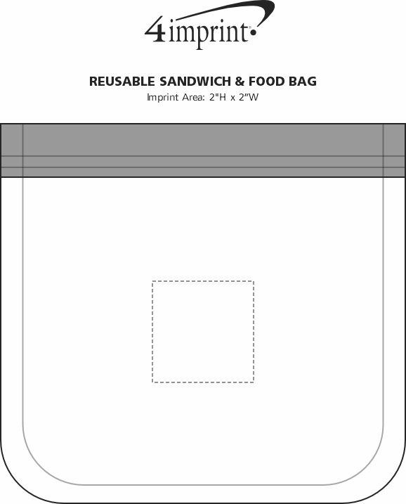 Imprint Area of Reusable Sandwich & Food Bag