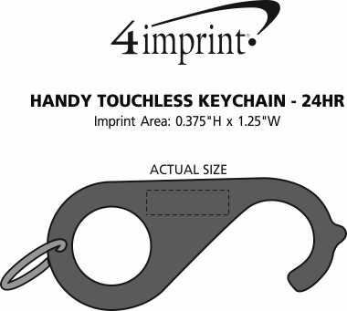 Imprint Area of Handy Touchless Keychain - 24 hr