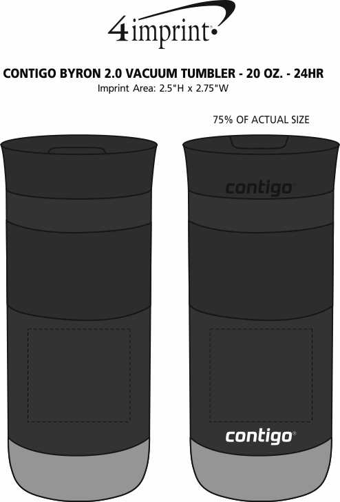 Imprint Area of Contigo Byron 2.0 Vacuum Tumbler - 20 oz. - 24 hr