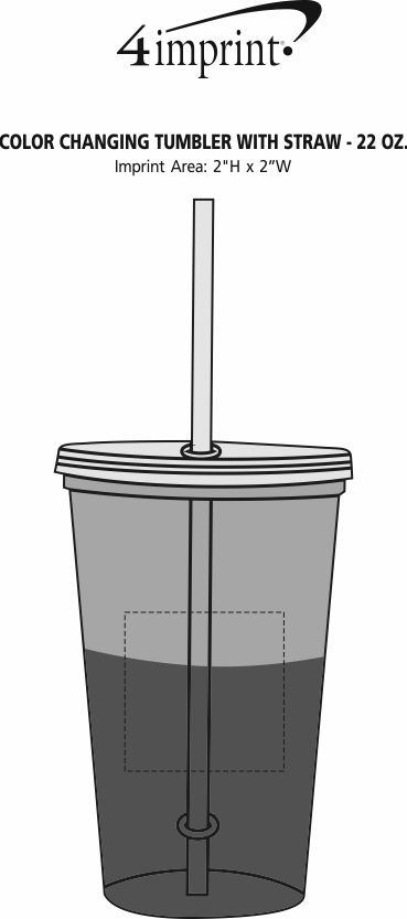 Imprint Area of Color Changing Tumbler with Straw - 22 oz.
