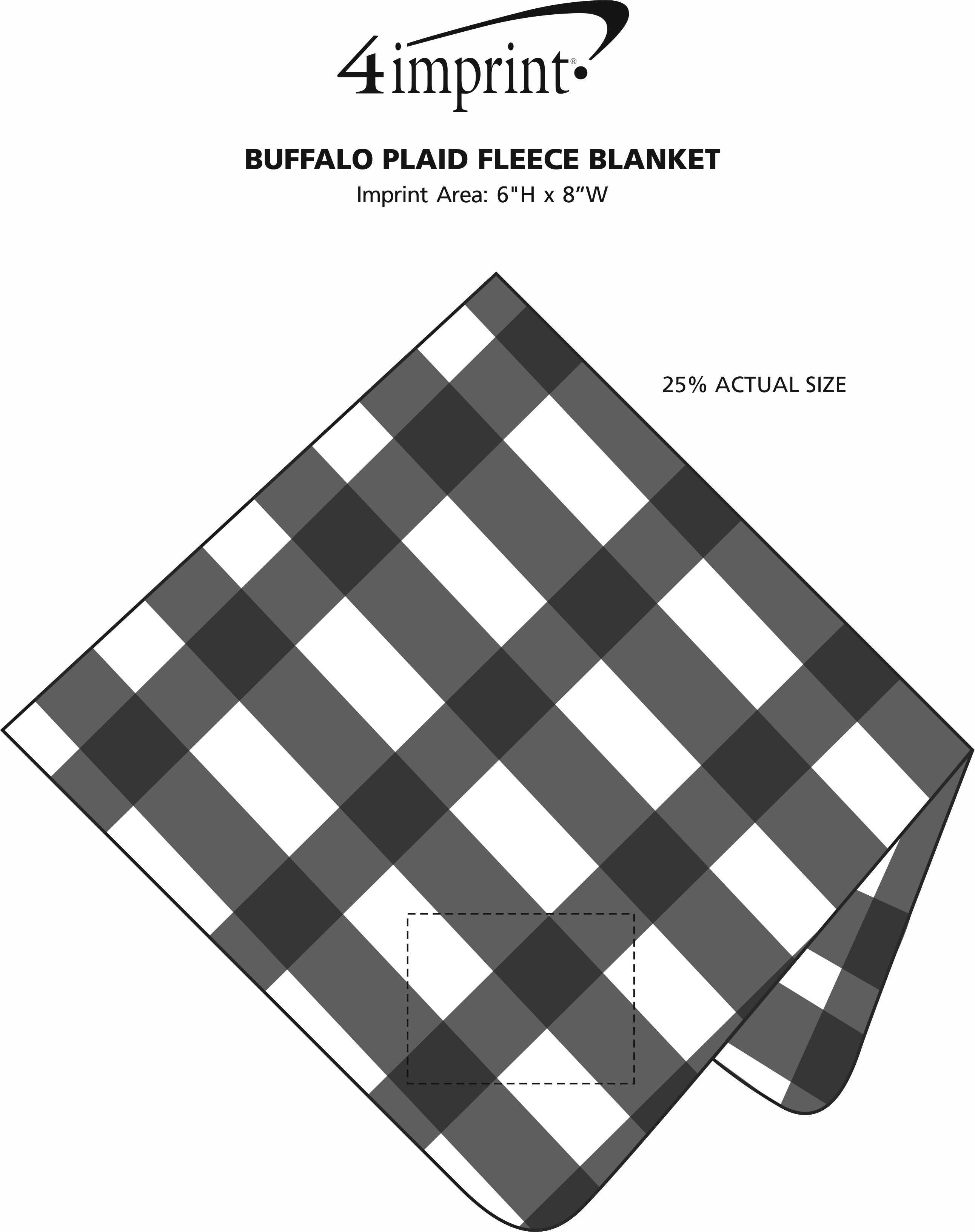Imprint Area of Buffalo Plaid Fleece Blanket