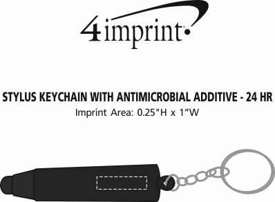 Imprint Area of Stylus Keychain with Antimicrobial Additive - 24 hr