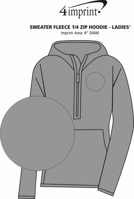 Imprint Area of Sweater Fleece 1/4-Zip Hoodie - Ladies'