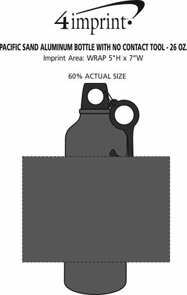 Imprint Area of Pacific Sand Aluminum Bottle with No Contact Tool - 26 oz.