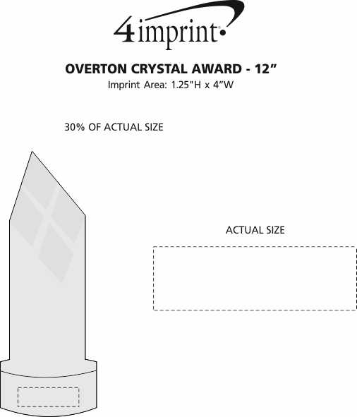 Imprint Area of Overton Crystal Award - 12"