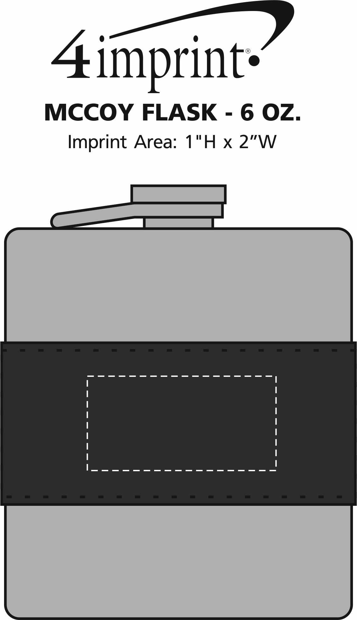 Imprint Area of McCoy Flask - 6 oz.
