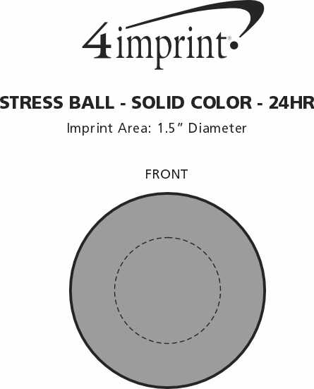 Imprint Area of Solid Color Stress Ball - 24 hr