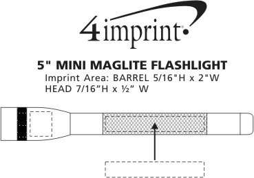 Imprint Area of Mini MagLite Flashlight - 5"