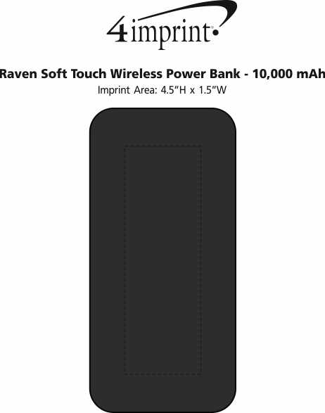 Imprint Area of Raven Soft Touch Wireless Power Bank - 10,000 mAh