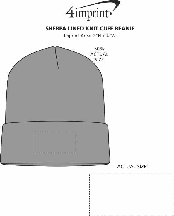 Imprint Area of Sherpa Lined Knit Cuff Beanie