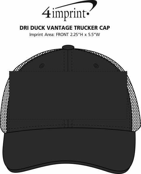 Imprint Area of DRI DUCK Vantage Trucker Cap
