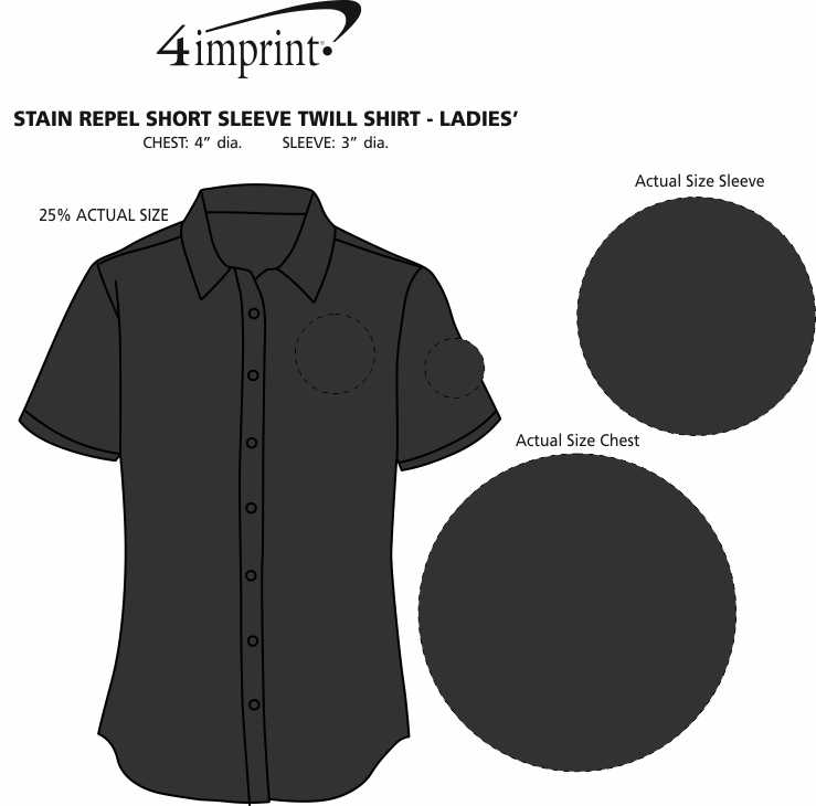 Imprint Area of Stain Repel Short Sleeve Twill Shirt - Ladies'
