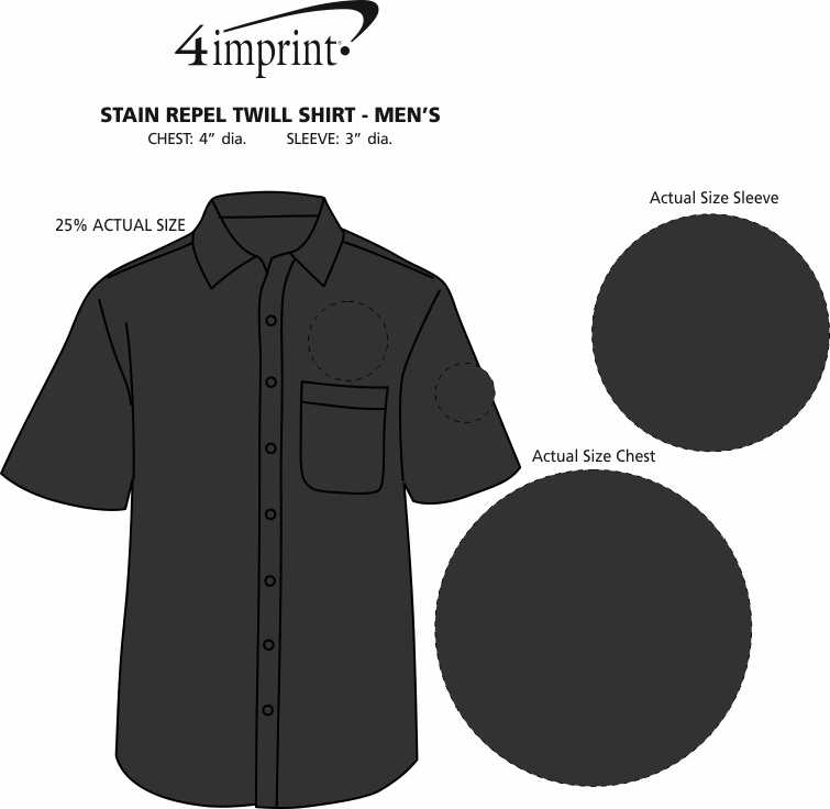 Imprint Area of Stain Repel Short Sleeve Twill Shirt - Men's
